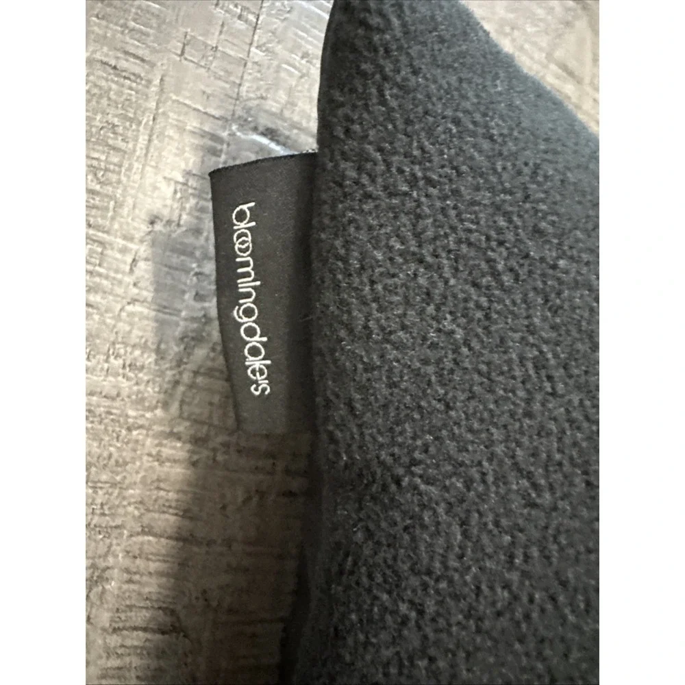 Bloomingdale's black travel or comfort kit Bag,  blanket, sleep mask pillow comb